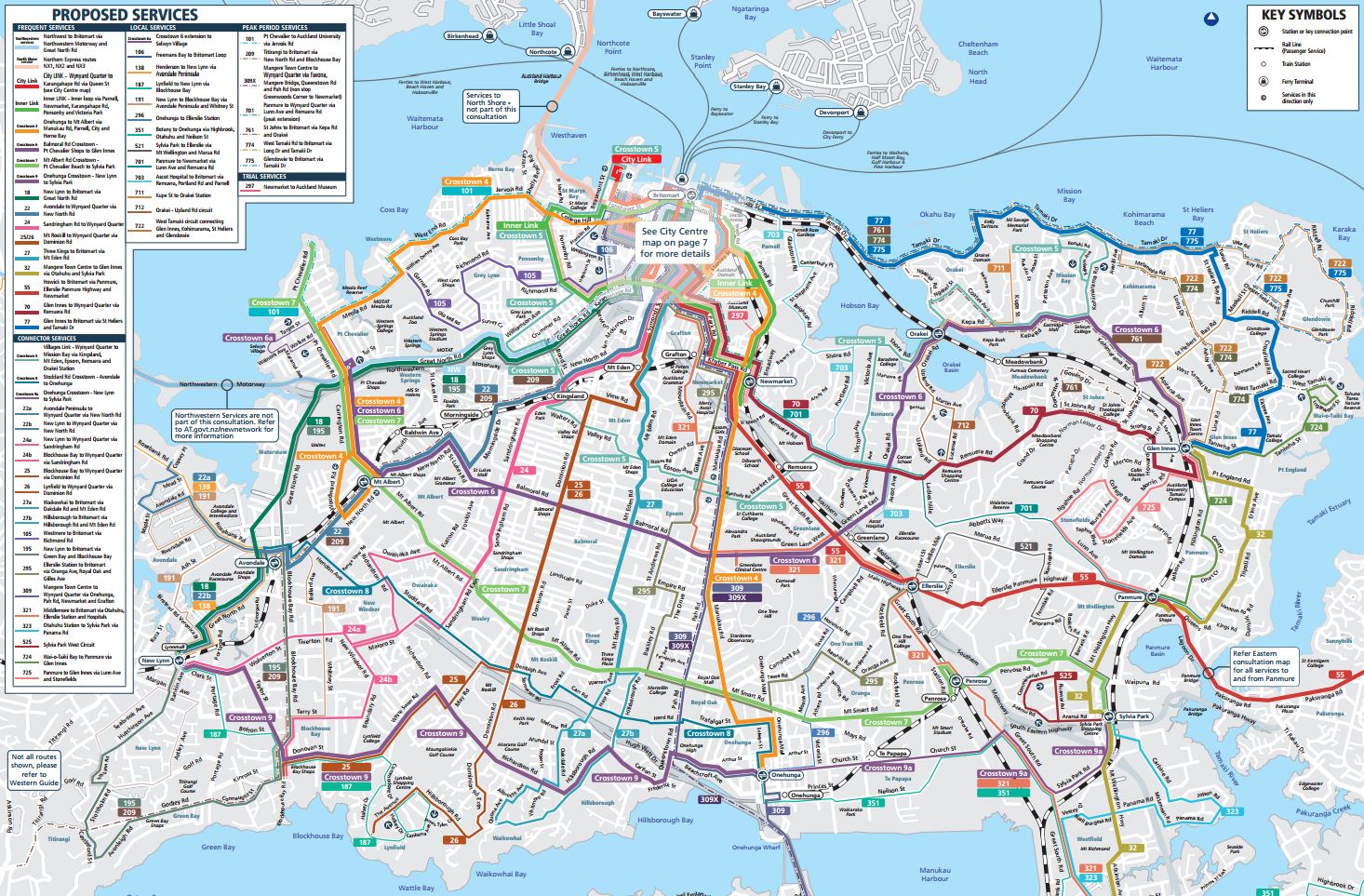 Printable Auckland Bus Routes Map Images And Photos Finder   Central Proposed New Bus Network 